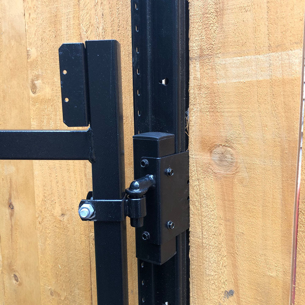 Lifetime Steel Post Gap Filler Kit upper hinge install to post and Adjust-A-Gate