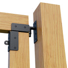 Close-up of the Adjust-A-Gate® Unlimited Frameless Gate Kit hardware, showcasing durable and adjustable components for easy installation.