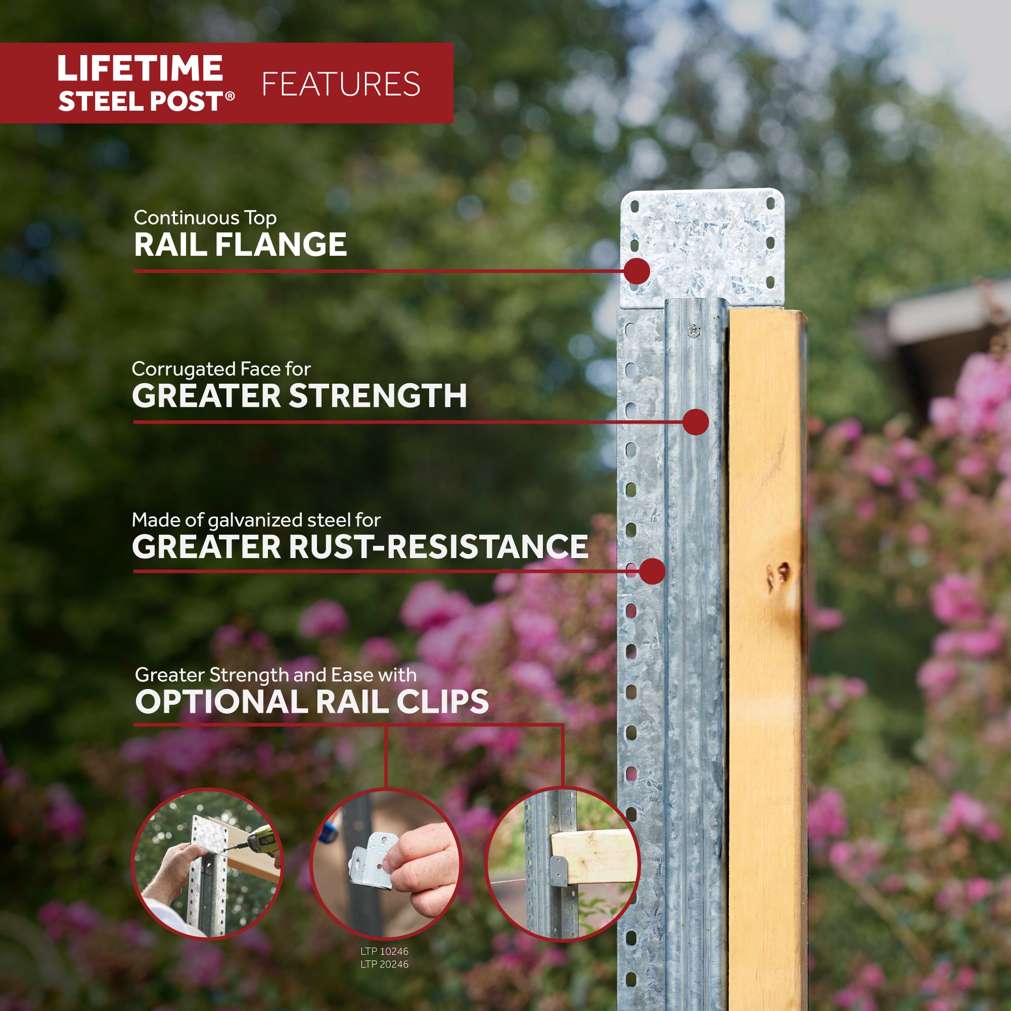 Lifetime Steel Post® Powder Coated Steel Fence Post – Jewett Cameron Fence